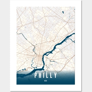 philly city map Posters and Art